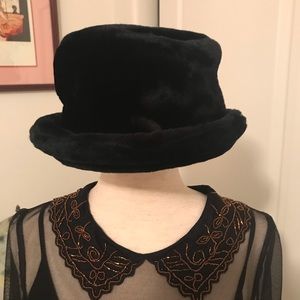 Vintage Black High Crown & Brim Hat by The Icing